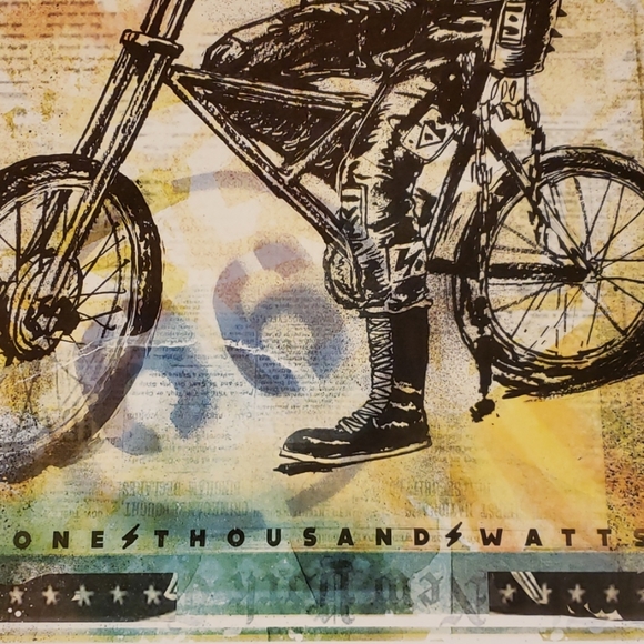 Too Fast King of the Road Skeleton Rider w Mohawk BMX 11"x17" Tattoo Art Print - Picture 7 of 8